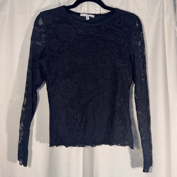 Moa Moa Tops - Moa Moa Y2K Black Lace Long Sleeve Top